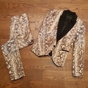 Zara Snakeskin Print Pant Suit